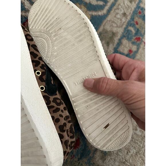 Tretorn Womens Brown Leopard Print Leather Sneaker Shoes Size 8.5 - Picture 7 of 9